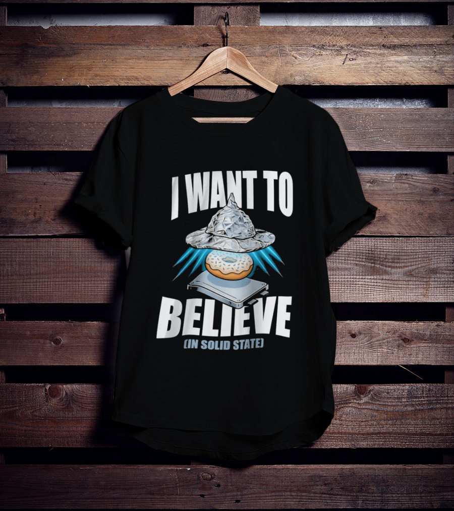 I Want To Believe UFO Donut In Solid State T-Shirt