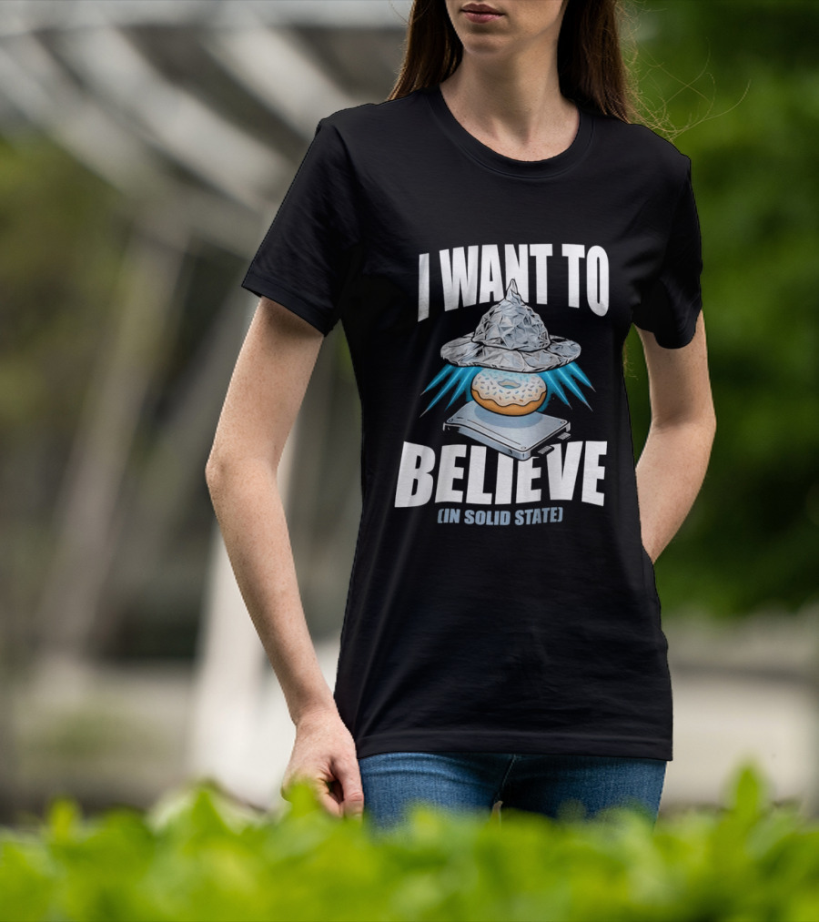 I Want To Believe UFO Donut In Solid State T-Shirt