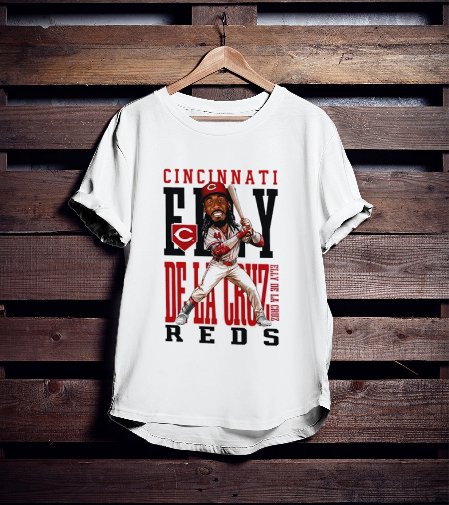 Cincinnati Reds Elly De La Cruz Baseball Caricature T-Shirt