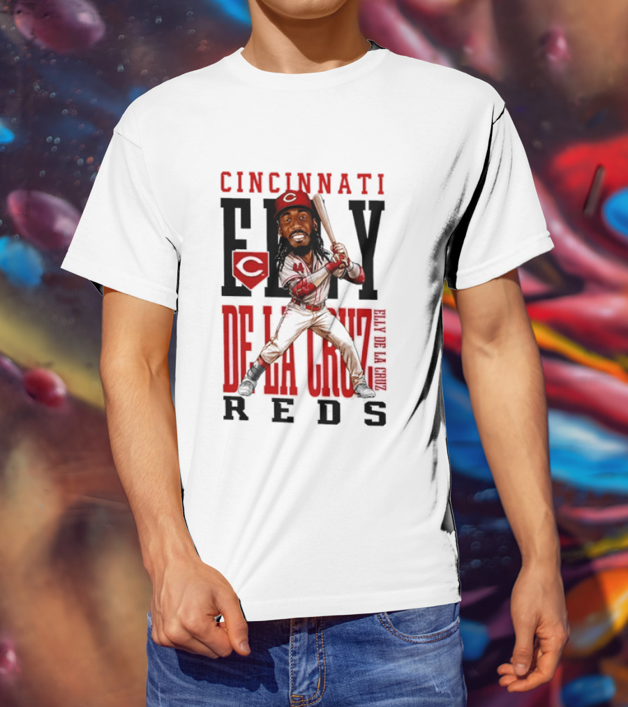 Cincinnati Reds Elly De La Cruz Baseball Caricature T-Shirt