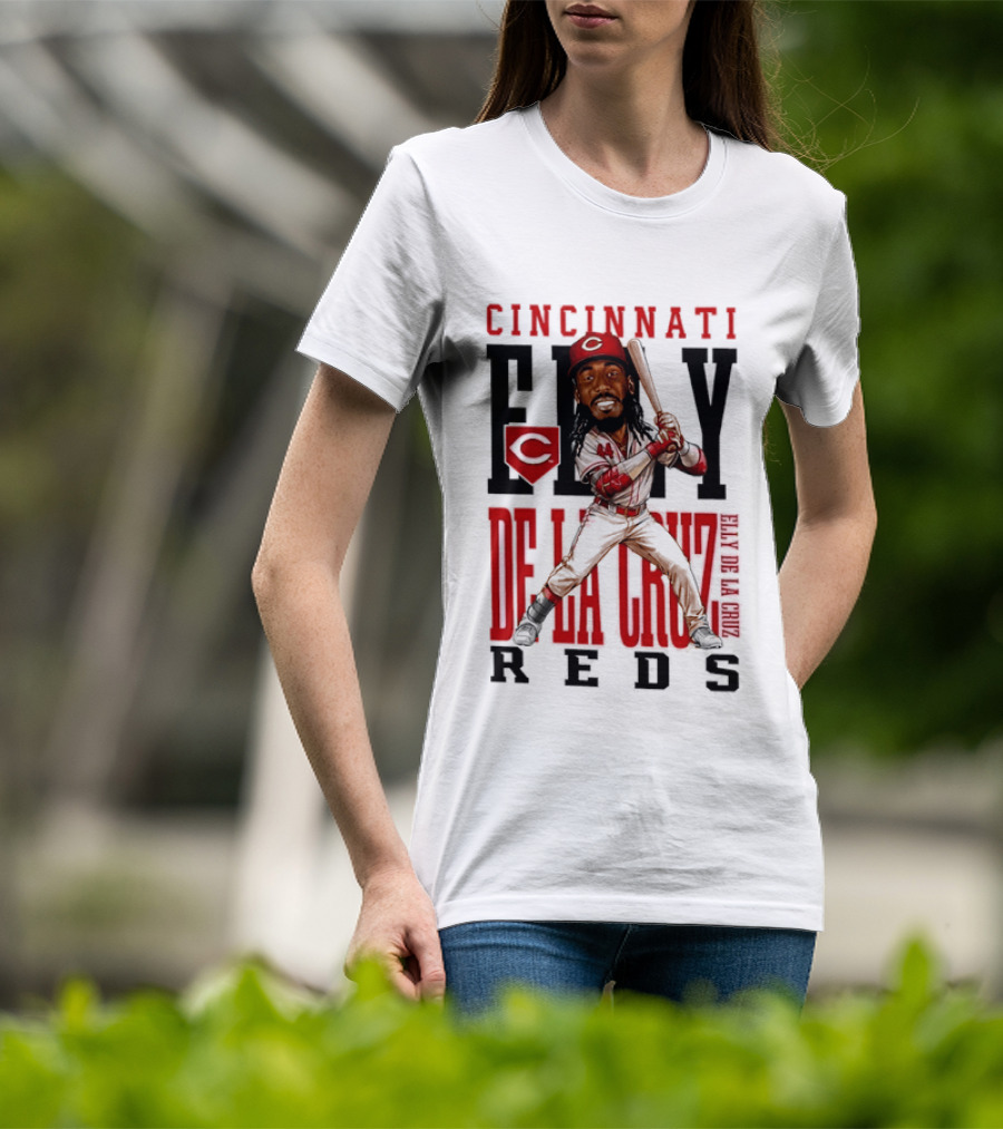 Cincinnati Reds Elly De La Cruz Baseball Caricature T-Shirt