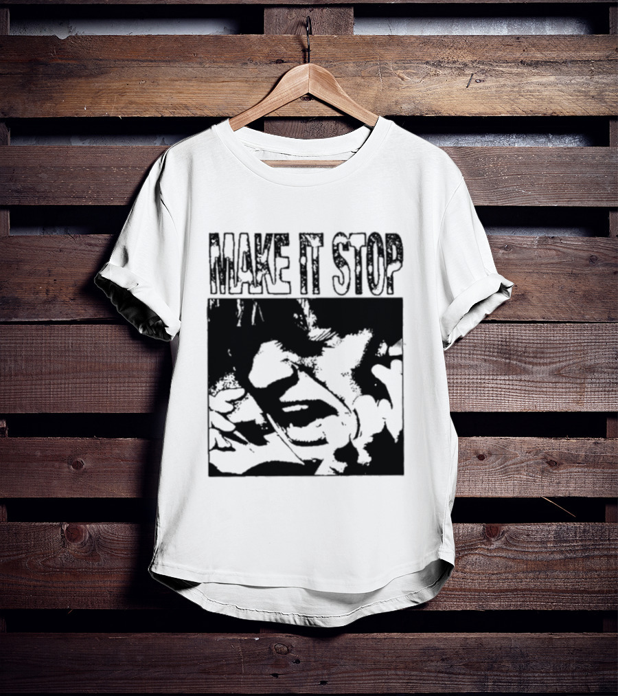 Make It Stop Scream Distress Anxiety Black And White T-Shirt