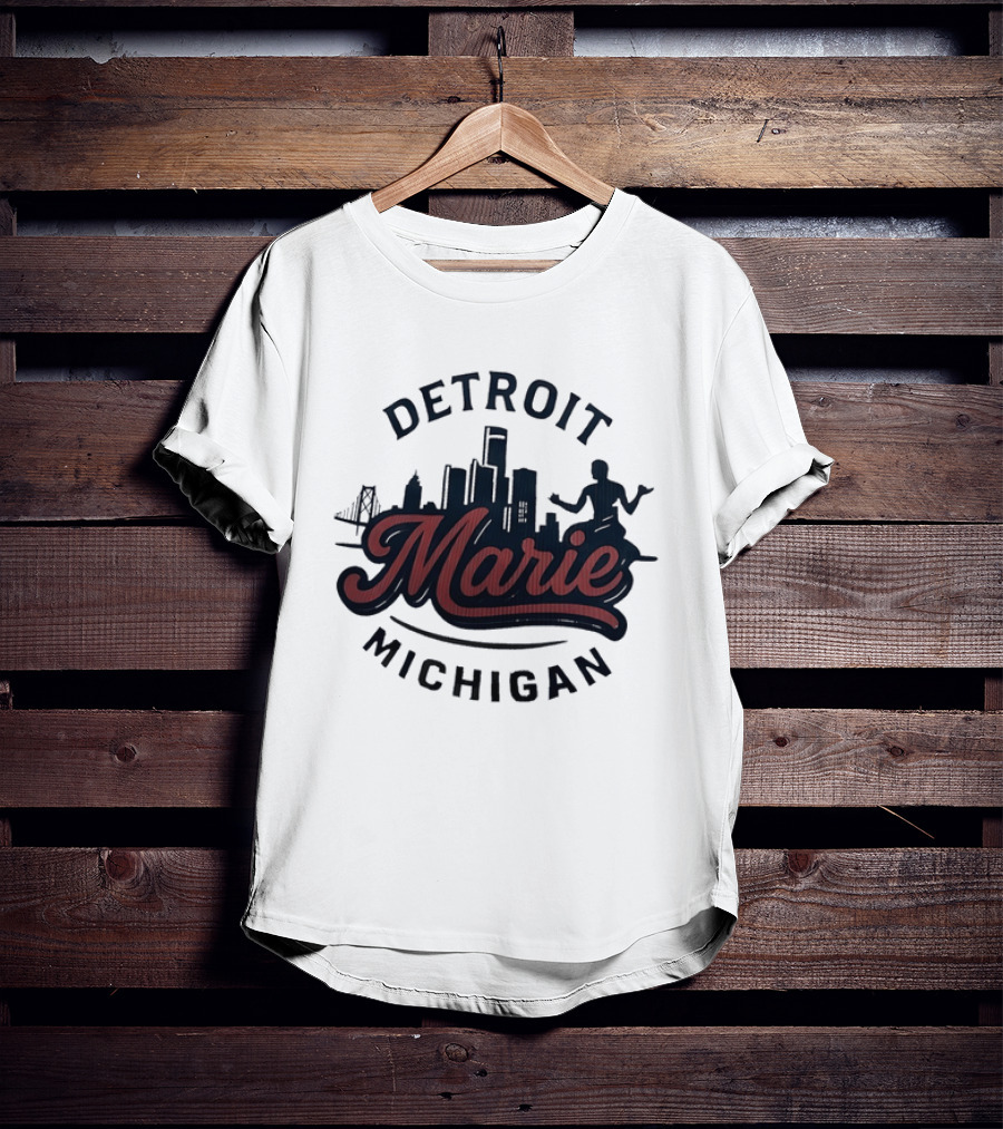 Detroit Michigan Marie Skyline T-Shirt