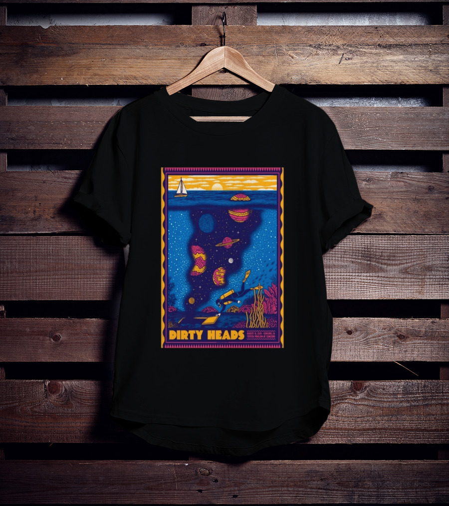 Dirty Heads August 15 2026 Tour Concord CA With Underwater Cosmic Scene T-Shirt
