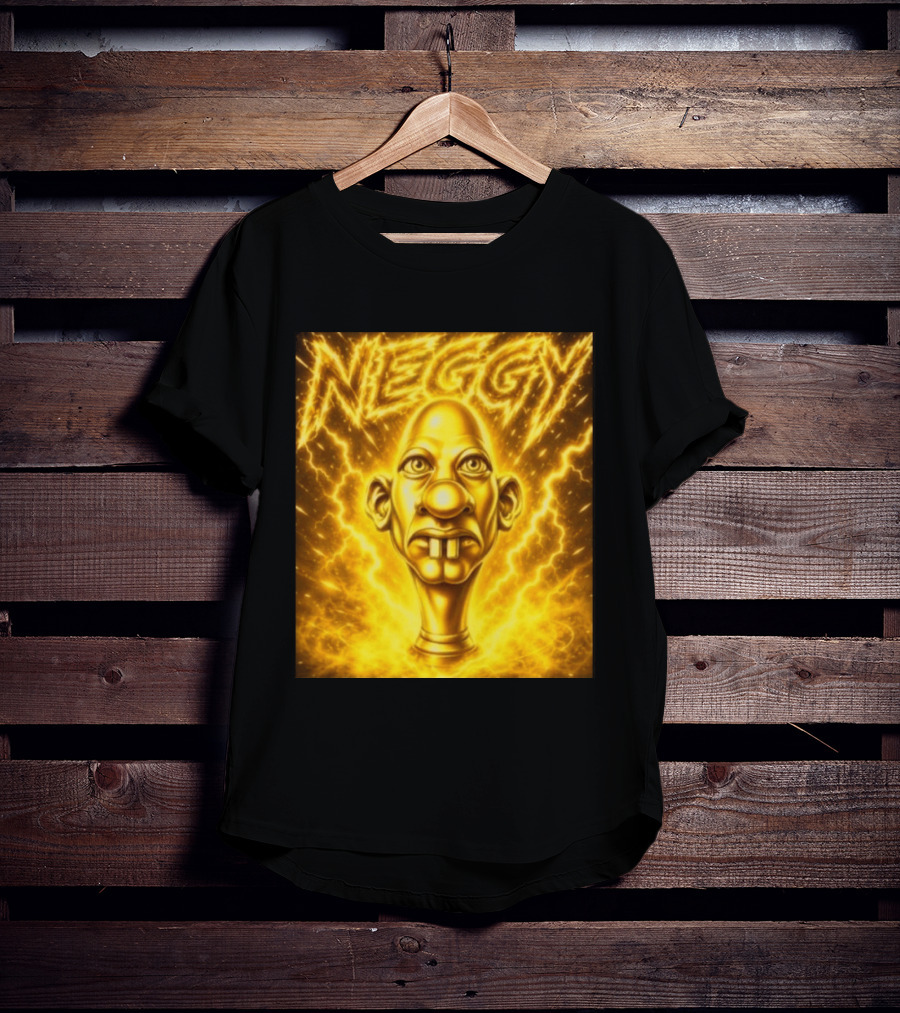 NEGGY Electric Manny Golden Lightning Face T-Shirt
