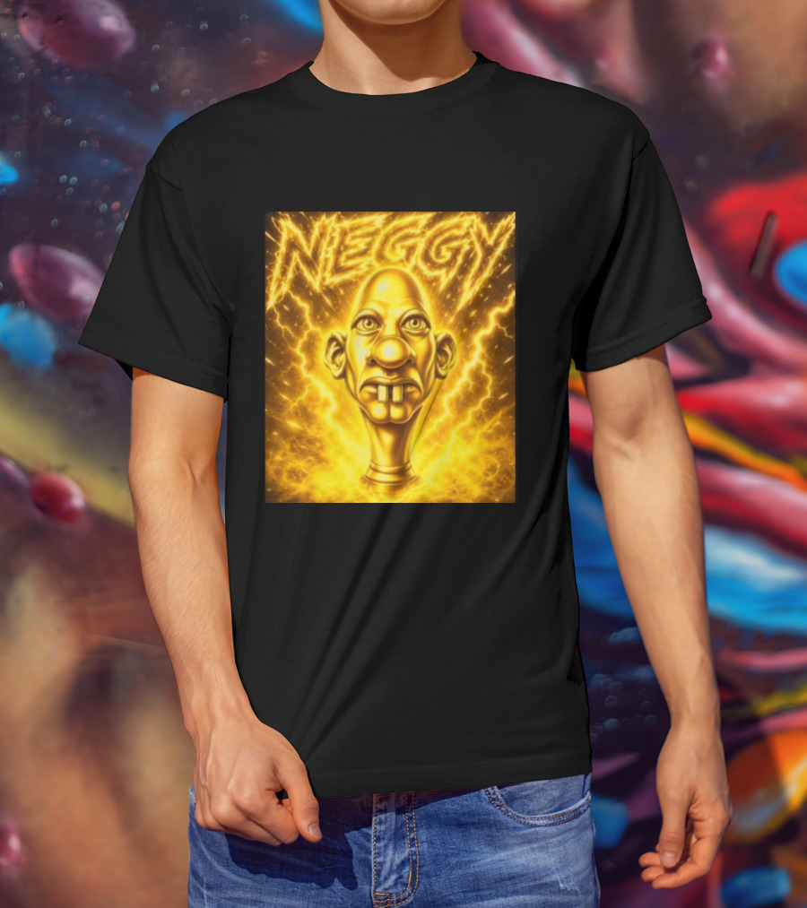 NEGGY Electric Manny Golden Lightning Face T-Shirt