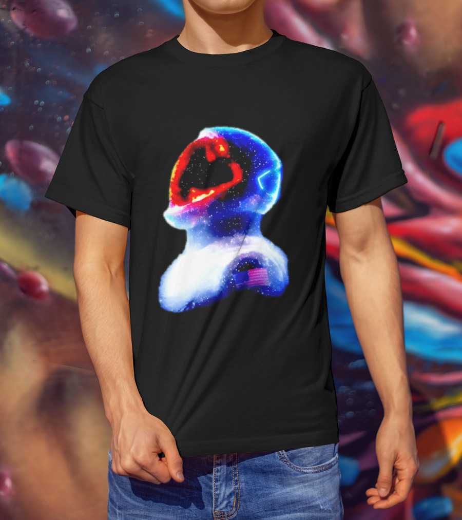 Galaxy Astronaut With American Flag Space Cosmic Adventure T-Shirt