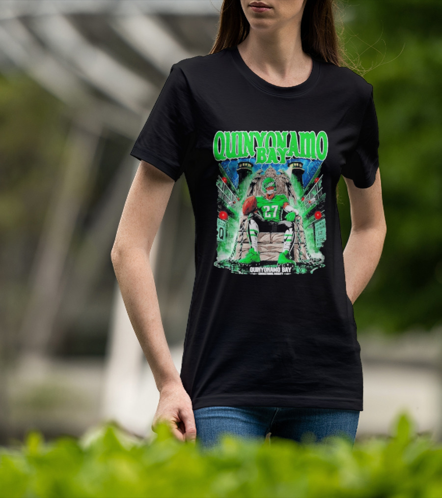 Quinyonamo Bay 27 Throne Football Block Q T-Shirt