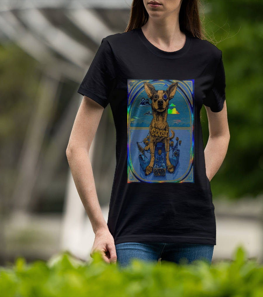 Goose Greek Theatre 08 14 2026 Exclusive Dog Art Holographic T-Shirt