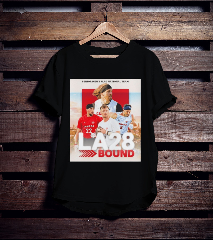 Senior Men's Flag National Team Canada LA28 Bound Canada Football Team Players T-Shirt