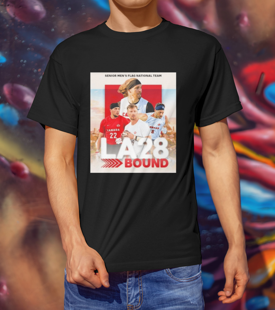Senior Men's Flag National Team Canada LA28 Bound Canada Football Team Players T-Shirt
