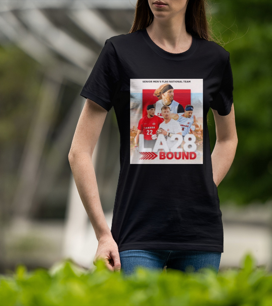 Senior Men's Flag National Team Canada LA28 Bound Canada Football Team Players T-Shirt