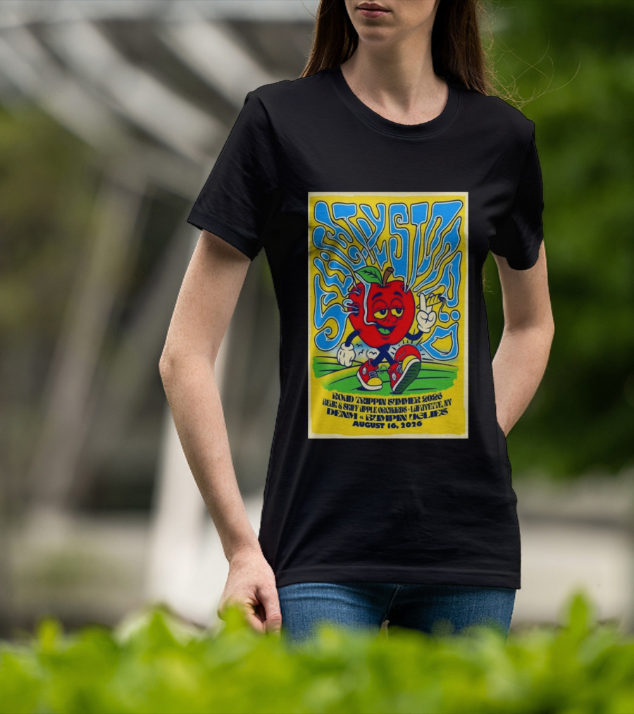Slightly Stoopid Road Trippin Summer 2026 Apple Orchards LaFayette NY August 16 Dem Apples Bumpin Uglies T-Shirt