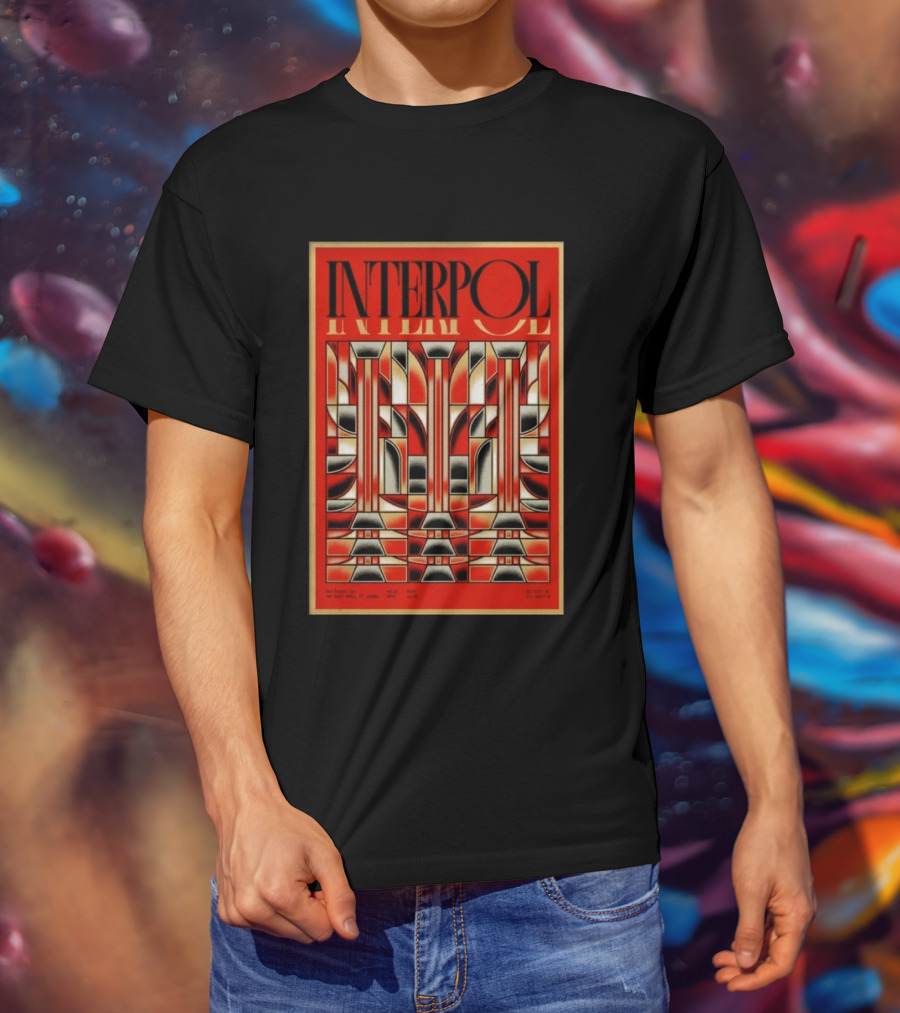 Interpol August 15 2026 San Diego CA Geometric Art Deco Concert T-Shirt