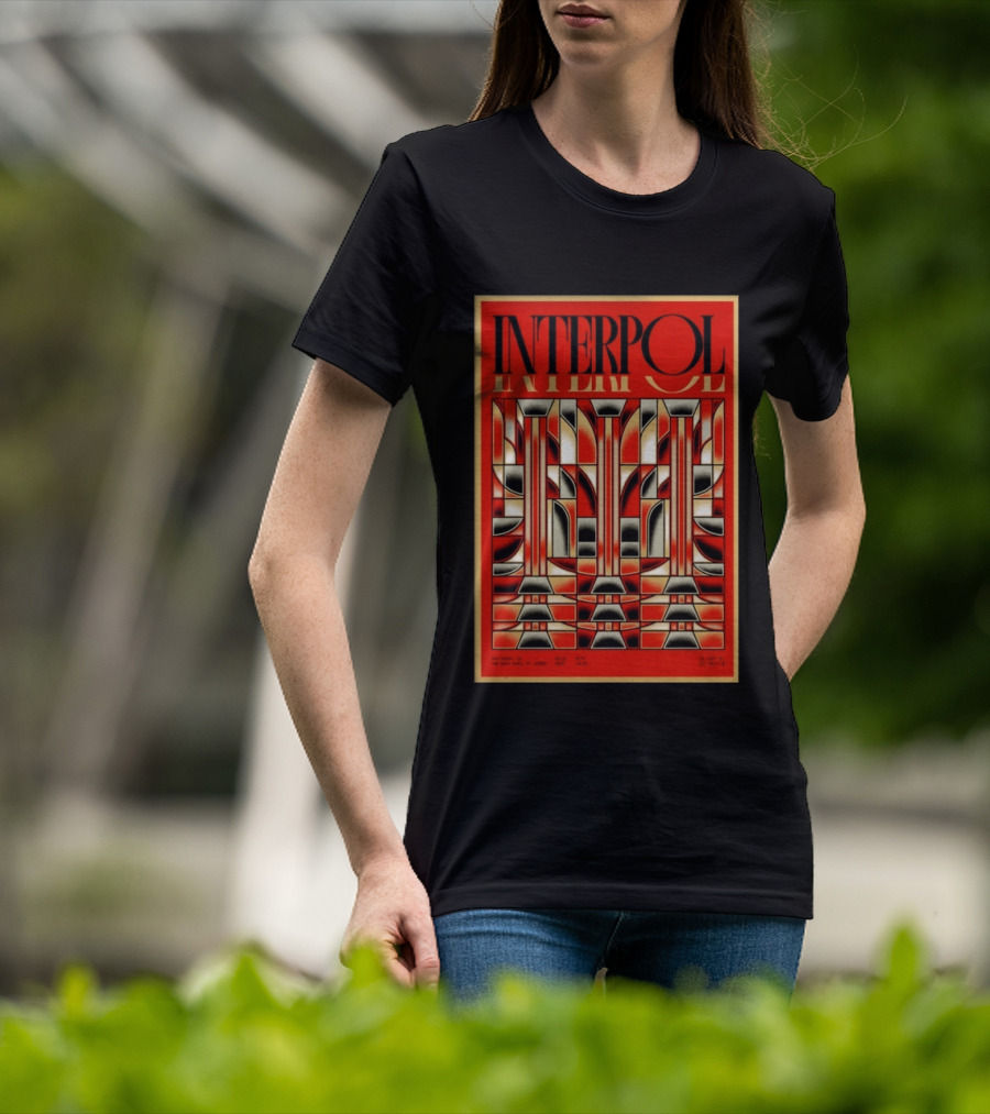 Interpol August 15 2026 San Diego CA Geometric Art Deco Concert T-Shirt