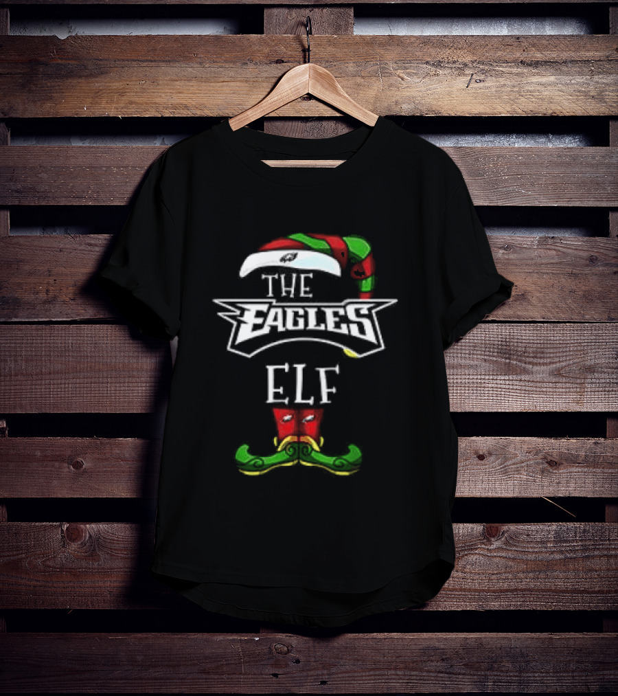 The Eagles Christmas Elf Hat And Mustache T-Shirt
