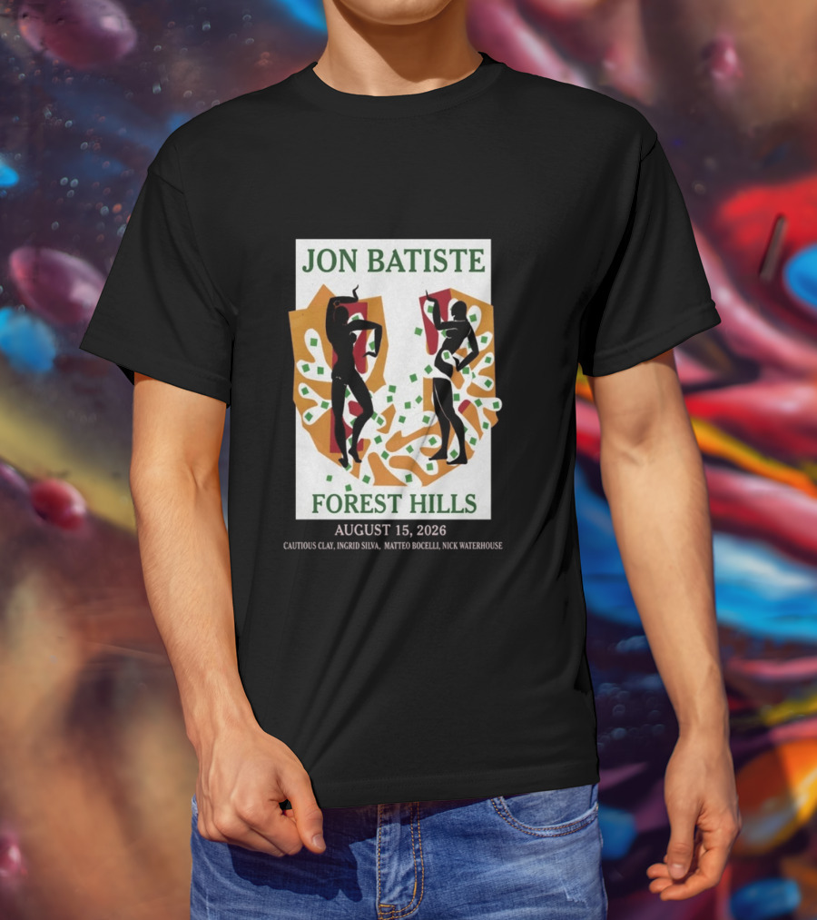 Jon Batiste Forest Hills August 15 2026 Cautious Clay Ingrid Silva Matteo Bocelli Nick Waterhouse T-Shirt
