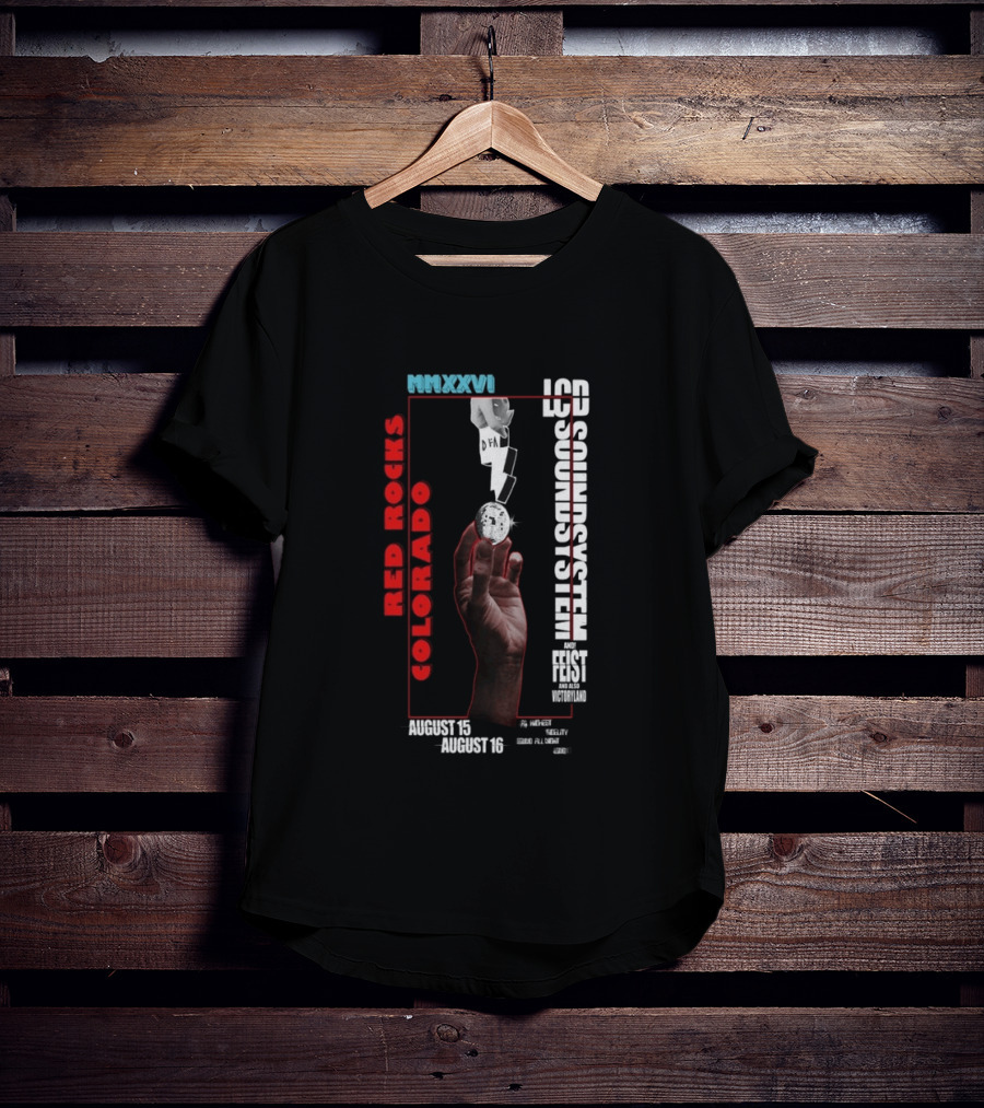 LCD Soundsystem MMXXVI Red Rocks Colorado August 15 16 Feist And Victoryland T-Shirt