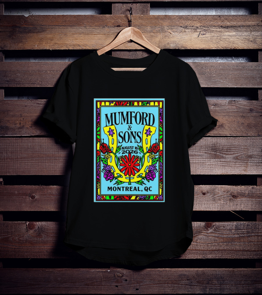 Mumford And Sons August 16 2026 Montreal QC Colorful Floral Concert T-Shirt