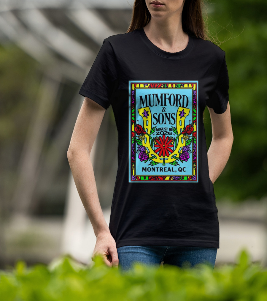 Mumford And Sons August 16 2026 Montreal QC Colorful Floral Concert T-Shirt
