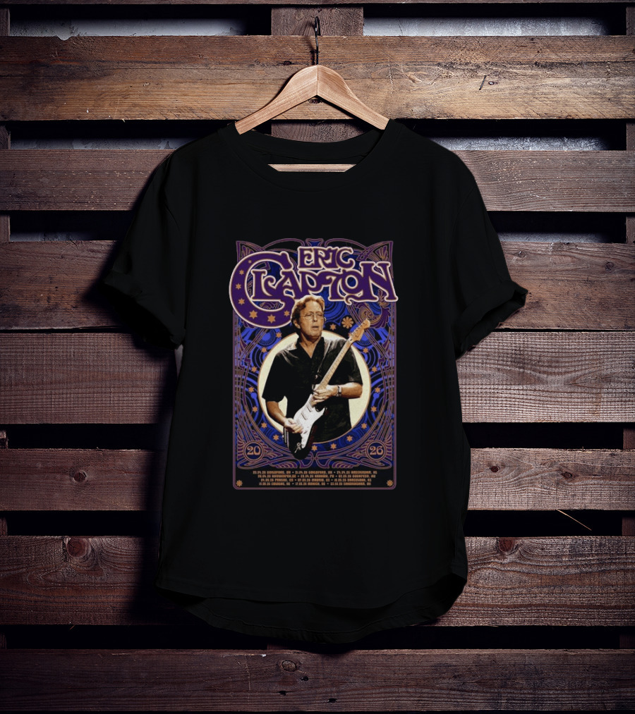 Eric Clapton 2026 Barcelona Spain Tour Concert Dates And Locations T-Shirt