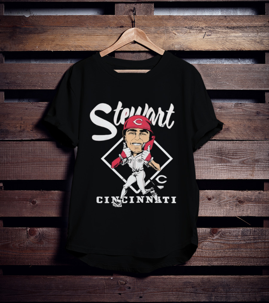 Stewart 27 Cincinnati Reds Caricature MLB T-Shirt