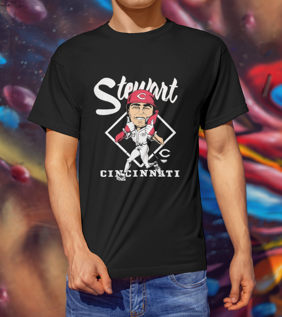 Stewart 27 Cincinnati Reds Caricature MLB T-Shirt