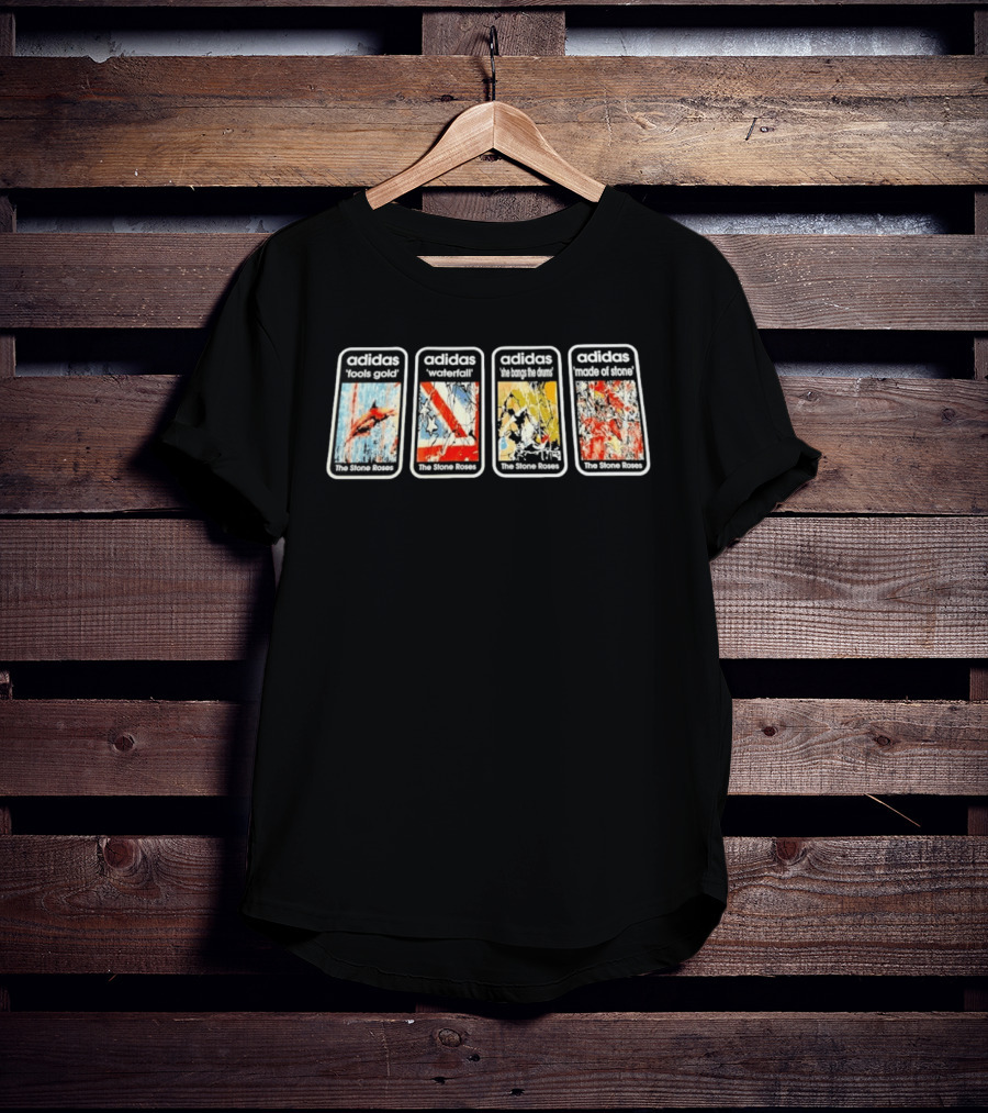 Adidas The Stone Roses Fools Gold Waterfall She Bangs The Drums Made Of Stone Collection T-Shirt