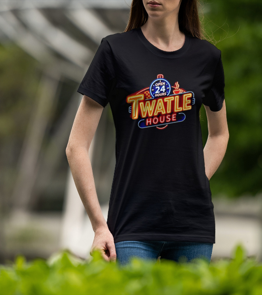 Twatle House Open 24 Hours Neon Sign Restaurant Decor Coffee Cup T-Shirt