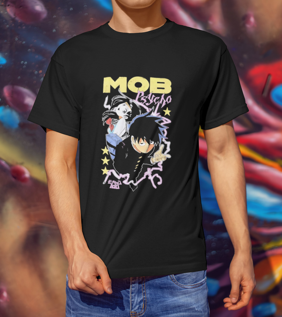 Mob Psycho 100 Anime Shigeo Kageyama Distressed T-Shirt