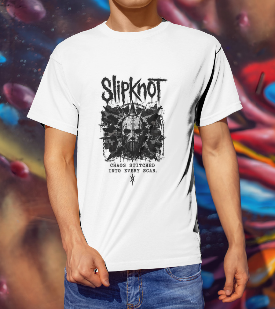Slipknot Chaos Stitched Into Every Scar Grunge Mask T-Shirt