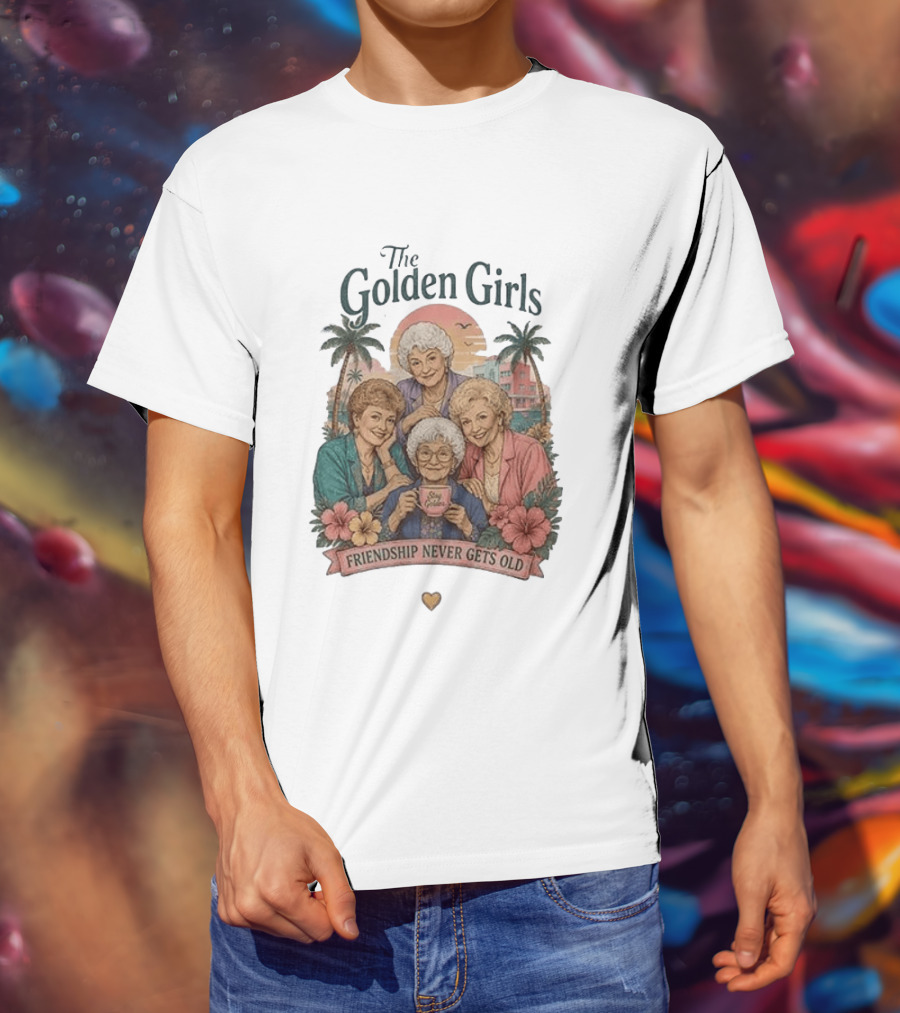The Golden Girls Friendship Never Gets Old Thank You For Being A Friend Tropical Scene T-Shirt