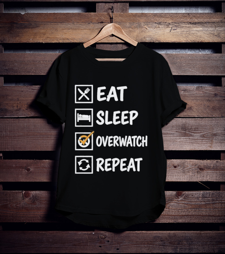 Eat Sleep Over Repeat Gaming Lifestyle Cycle T-Shirt