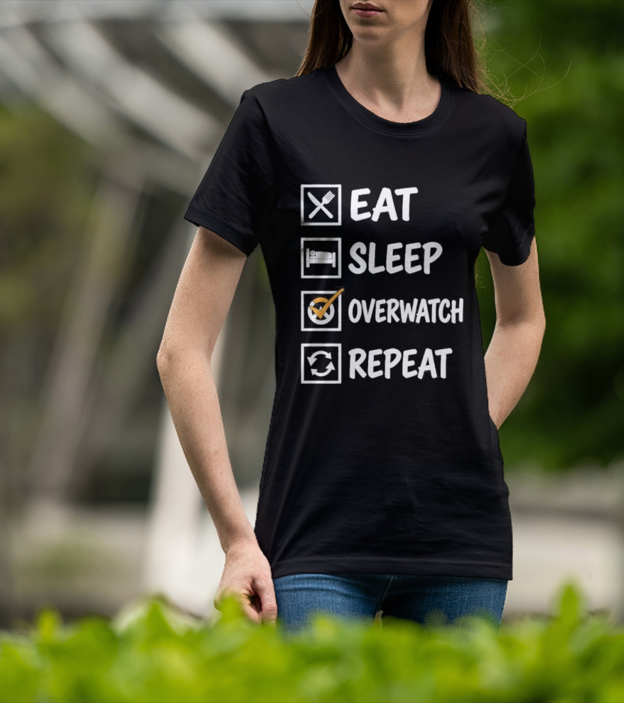 Eat Sleep Over Repeat Gaming Lifestyle Cycle T-Shirt