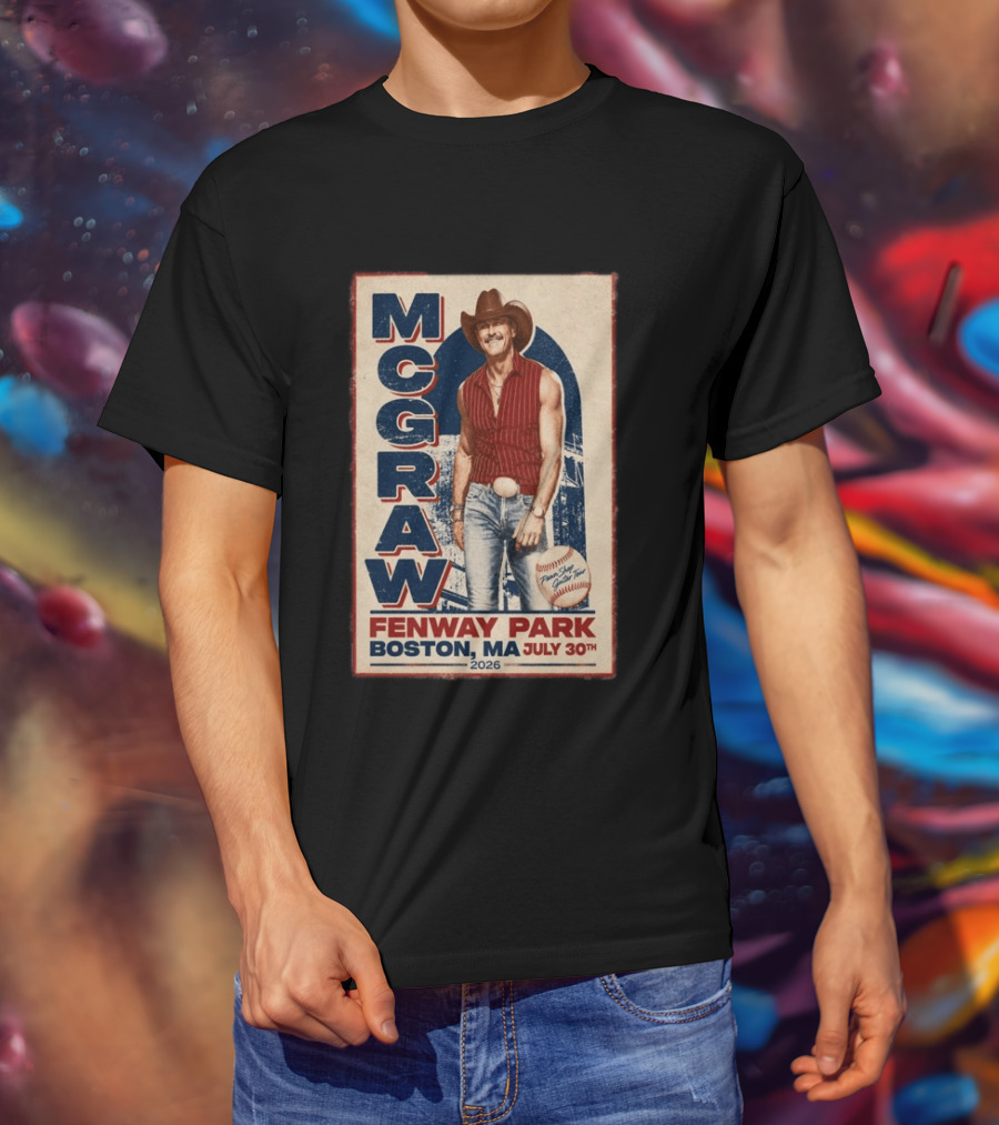 Tim McGraw Fenway Park Boston July 30 2026 Event T-Shirt