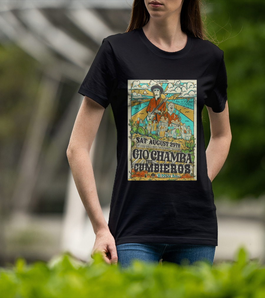 Gio Chamba The Cumbieros Live At Hidden Hall August 29th 2026 Concert T-Shirt