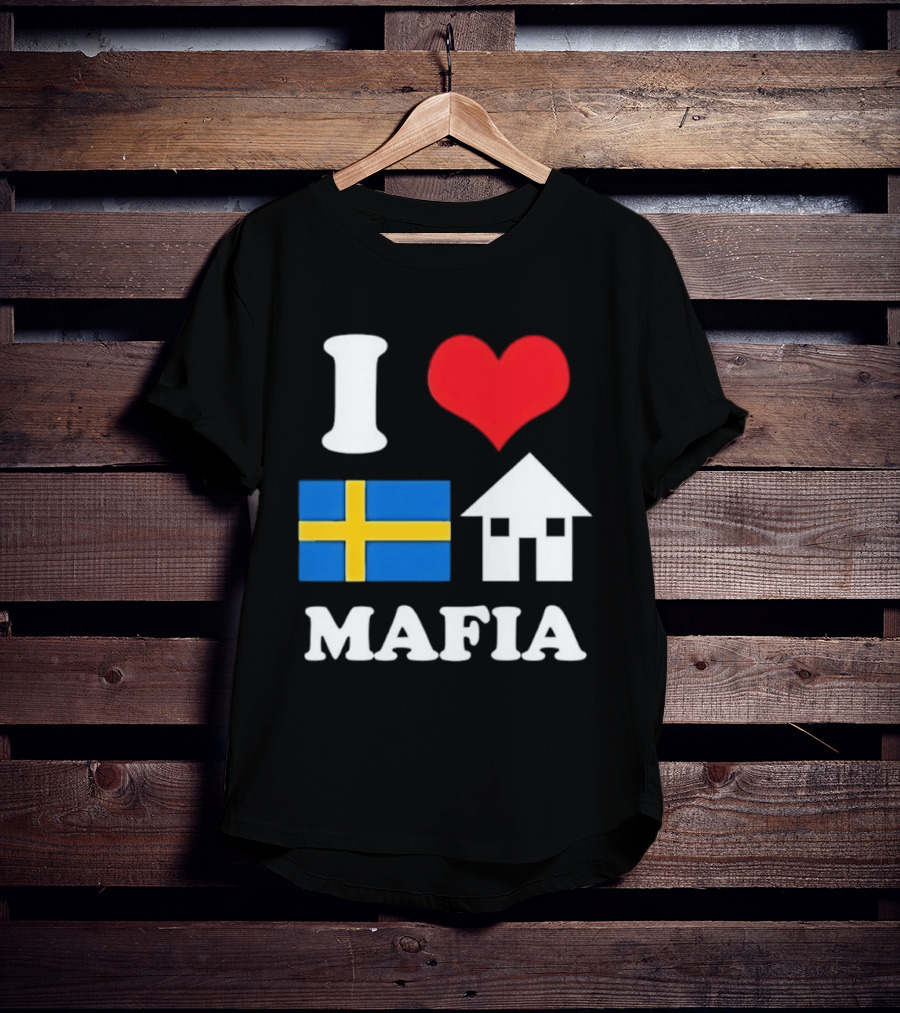 I Love Swedish Flag Heart House Mafia EDM Electronic Dance Music T-Shirt