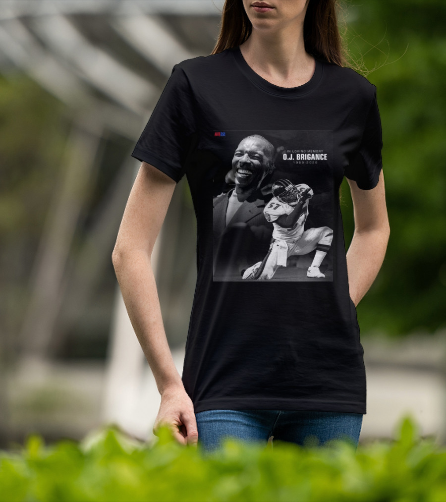 All22 O.J. Brigance In Loving Memory 1969 2026 Football Number 57 T-Shirt