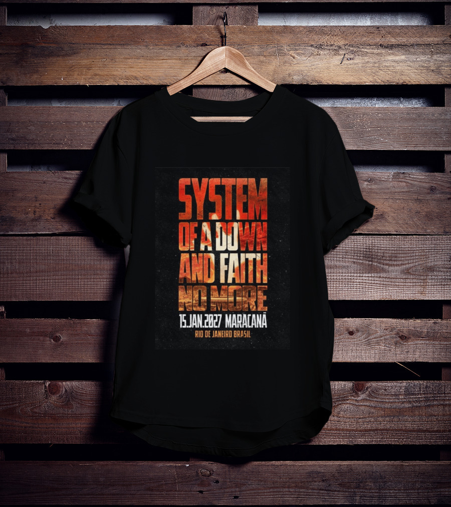 System Of A Down And Faith No More 15 Jan 2027 Maracanã Rio De Janeiro Brasil T-Shirt