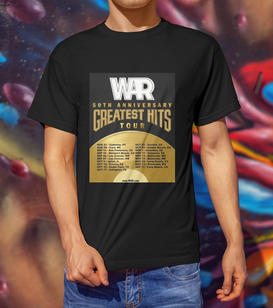 War 50th Anniversary Greatest Hits Tour Dates And Locations List T-Shirt