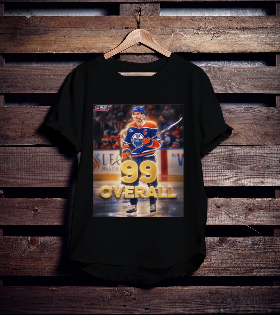 McDavid Oilers 99 Overall Daily Faceoff NHL Captain Hockey T-Shirt