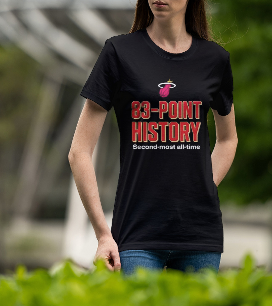 Miami Heat Bam Adebayo 83 Point History Second Most All Time T-Shirt