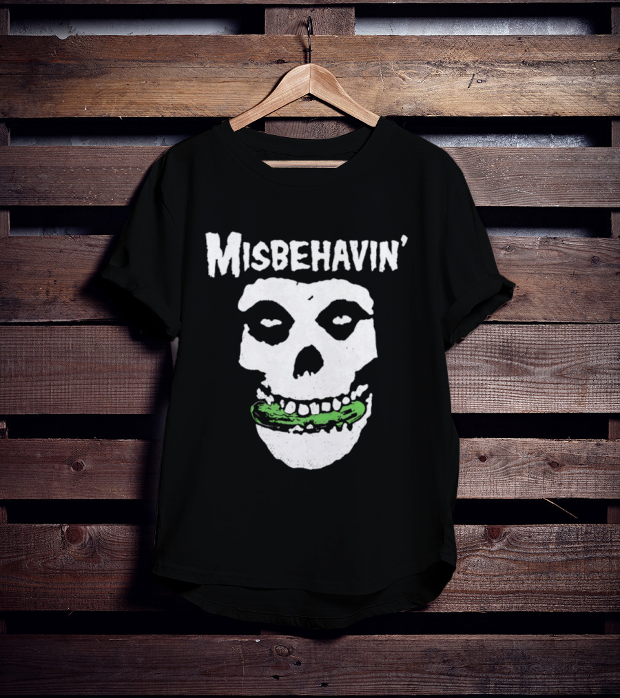 Misbehavin' Pickle Skull Misfits Punk Rock T-Shirt