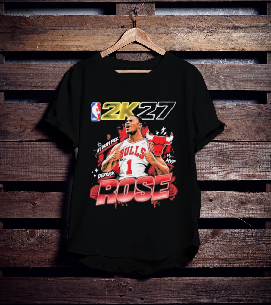 NBA 2K27 MVP Derrick Rose Bulls #1 Highlight T-Shirt