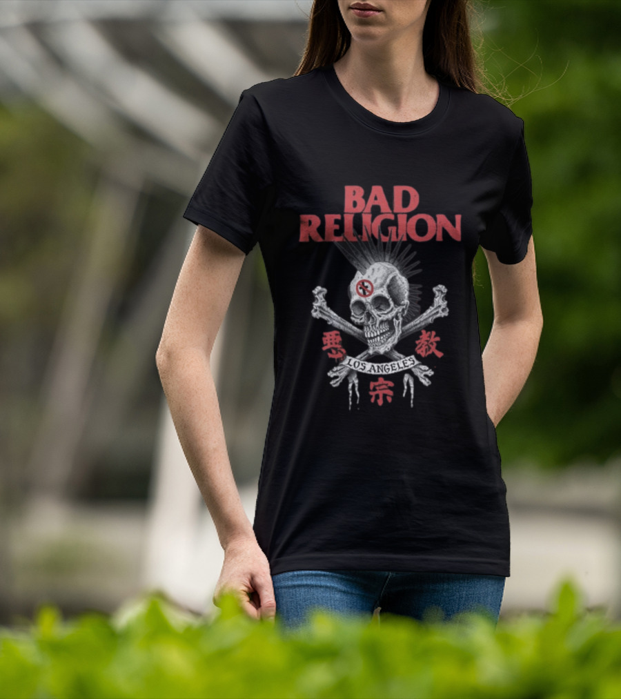 Bad Religion Los Angeles Tokyo Hiro Skull Crossbones T-Shirt