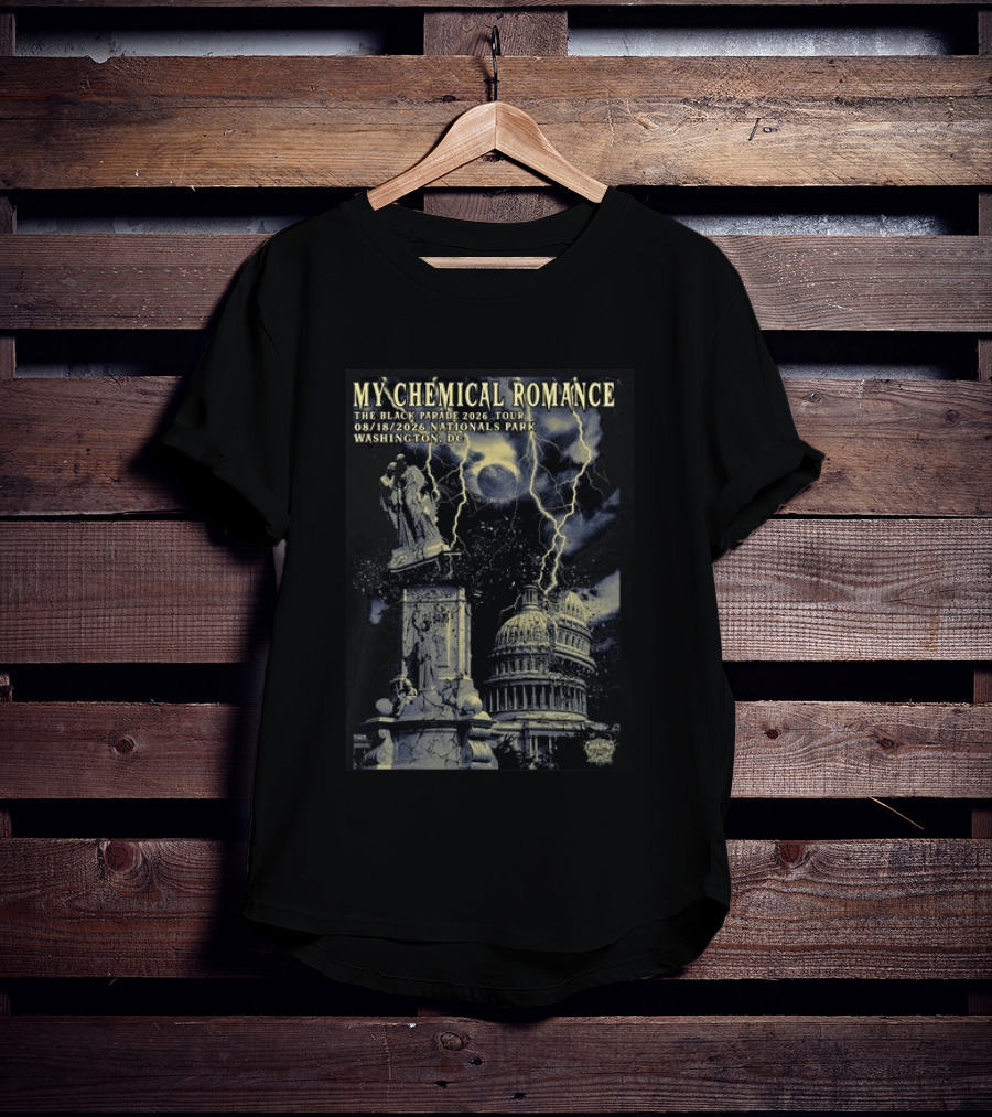 My Chemical Romance The Black Parade 2026 Tour Nationals Park Washington Dc Lightning Statues Capitol Building 08.18.2026 T-Shirt