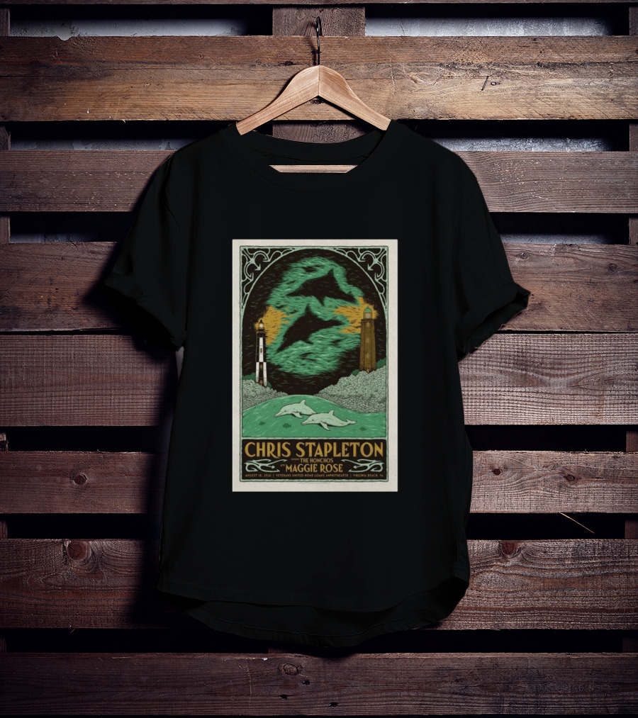 Chris Stapleton The Honchos Maggie Rose August 18 2026 Veterans United Home Loans Amphitheater Virginia Beach Dolphins Lighthouse T-Shirt
