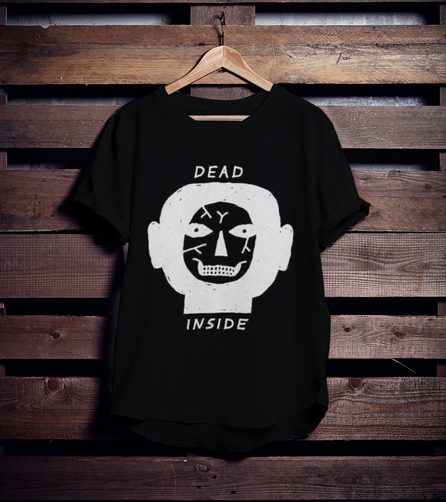 Dead Inside Skull Face Gothic Dark Minimalist T-Shirt
