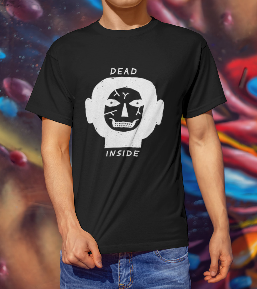 Dead Inside Skull Face Gothic Dark Minimalist T-Shirt