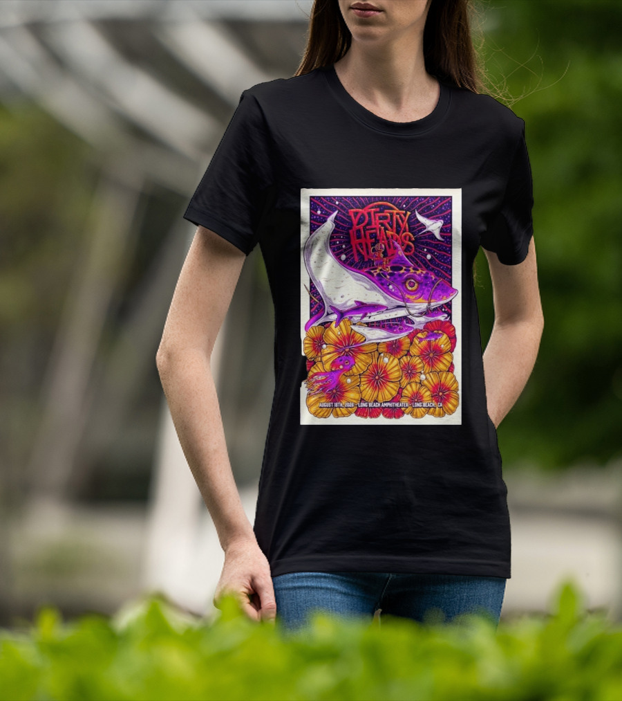 Dirty Heads Long Beach Amphitheater August 18 2026 Vibrant Stingray And Flowers T-Shirt